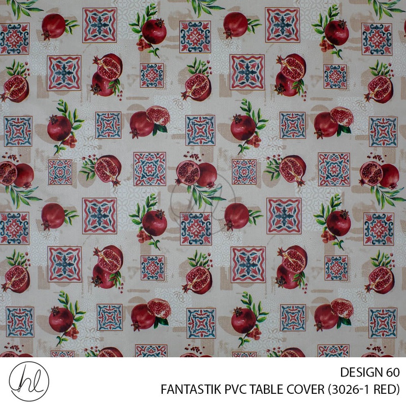 FANTASTIK PVC TABLE COVER DESIGN 60 140CM PER M RED