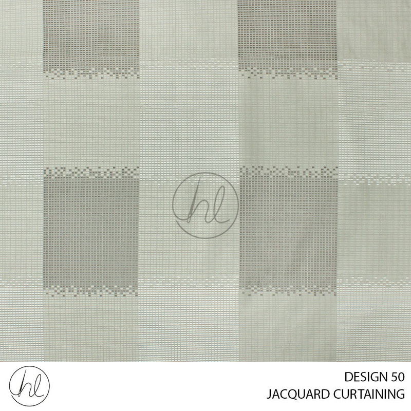 JACQUARD CURTAINING AVATAR BLOCK DESIGN 50 GREY 280CM PER M