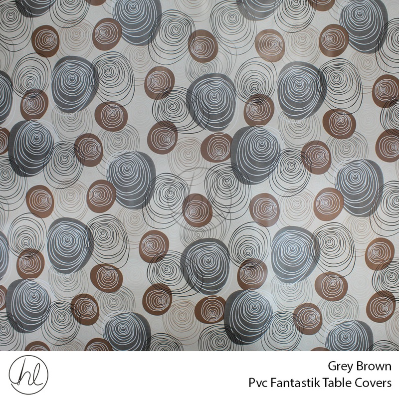 PVC FANTASTIK TABLE COVERS GREY/BROWN ROLL ROLL 001