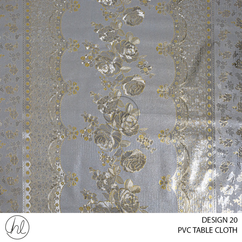PVC TABLE CLOTH 4630 DESIGN 20 GOLD 140CM WIDE PER M