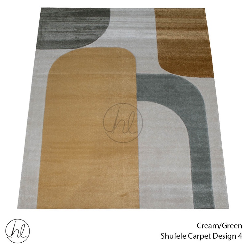 CARPET SHUFELE DESIGN 4 CREAM/GREEN FREE