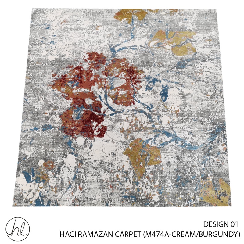 HACI RAMAZAN CARPET 60% ACRYLIC & 40% VISCOSE 160X230 DESIGN 01 CREAM/BURGUNDY