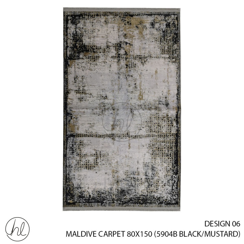 MALDIVE CARPET 80X150 DESIGN 5904B BLACK/MUSTARD
