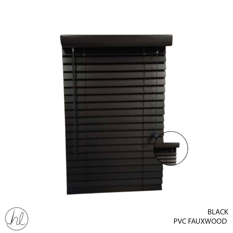 BLIND PVC FAUXWOOD 50MM BLACK 180X200