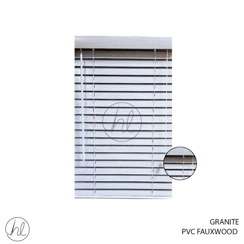 BLIND PVC FAUXWOOD 50MM GRANITE WHT 180X200