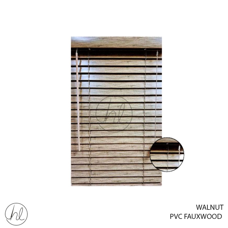 BLIND PVC FAUXWOOD 50MM WALNUT 120X150