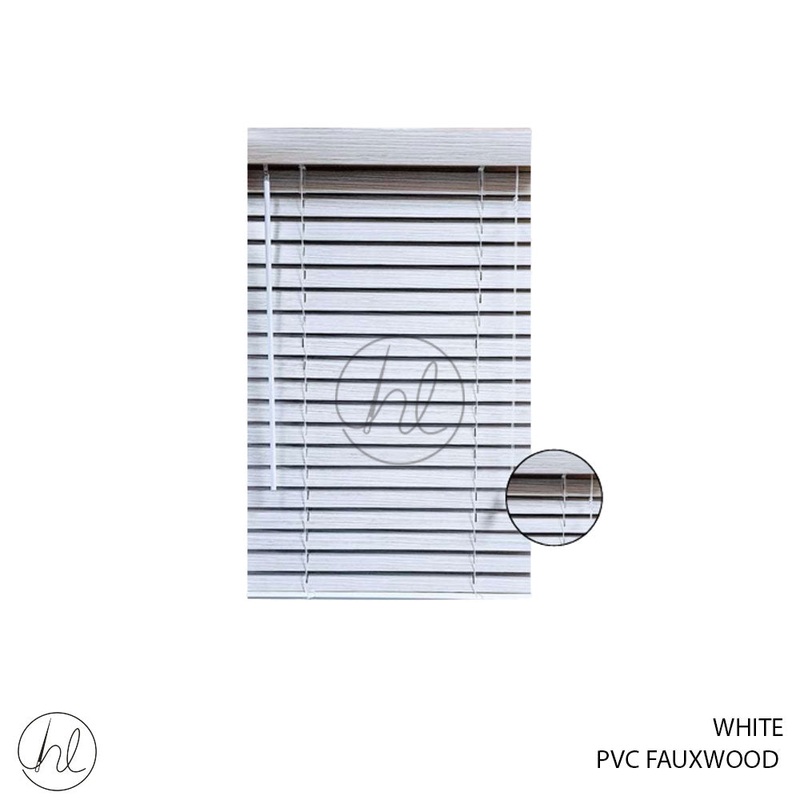 BLIND PVC FAUXWOOD 50MM WHITE 100X120