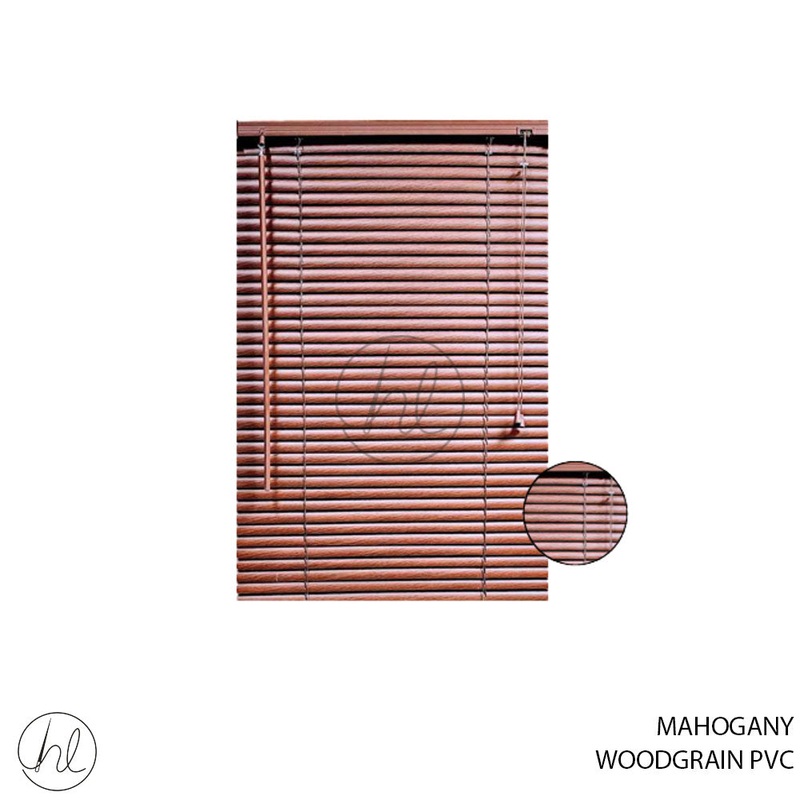 BLIND PVC WOODGRAIN 25MM MAHOGANY 160X160