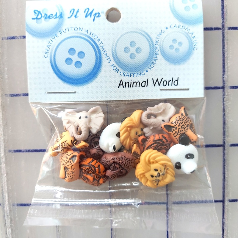 Dress it Up Animal World Buttons