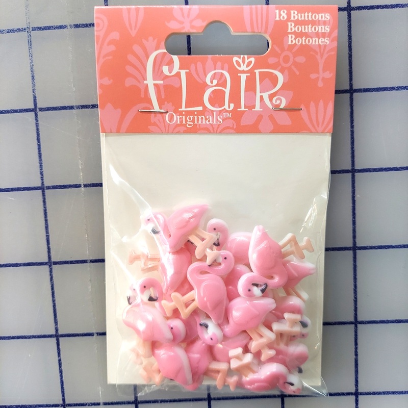 Flair Originals Pink Flamingos 1" 18 ct. Buttons