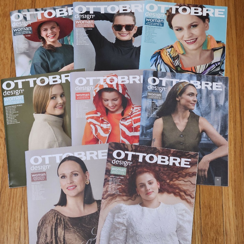 Lot of 8 Ottobre Woman magazines incl. Pattern Sheets