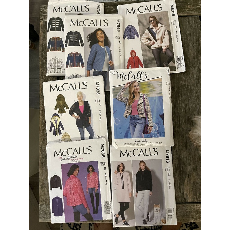 Lot of McCalls Jacket sewing patterns