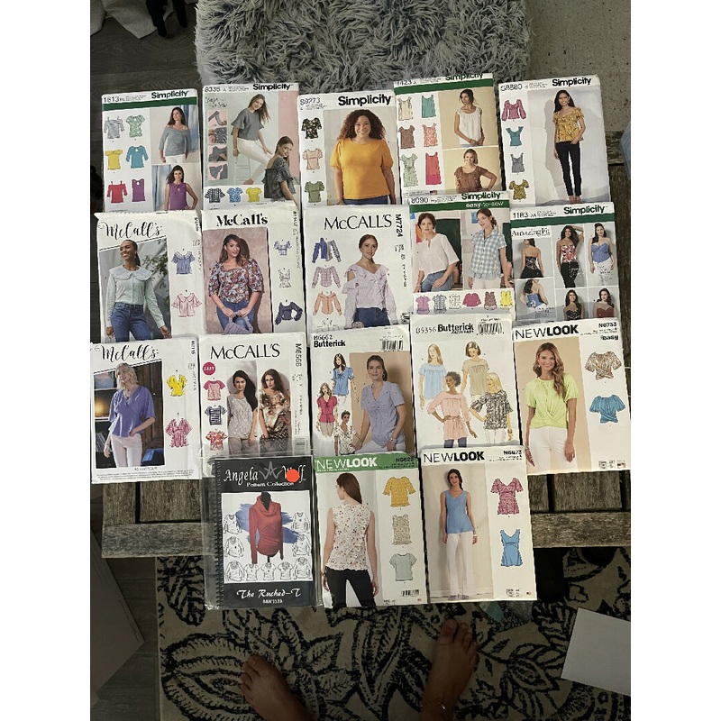 Lot of SPRING tops sewing patterns