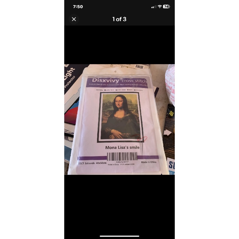 Mona Lisas smile cross stitch