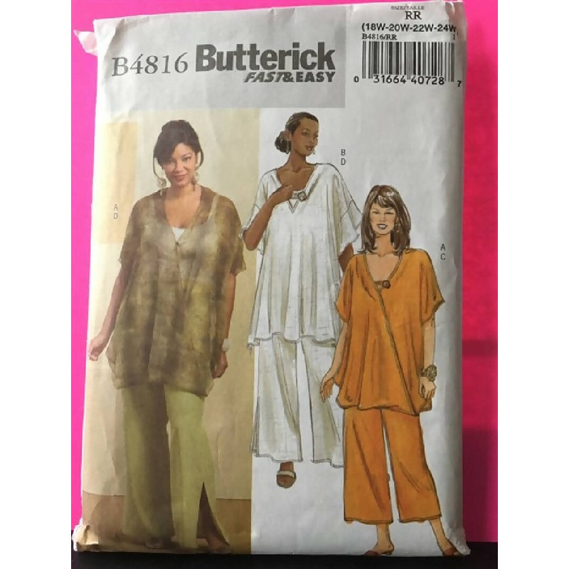 PATTERN BUTTERICK FAST & EASY B4816 TUNIC & PANTS