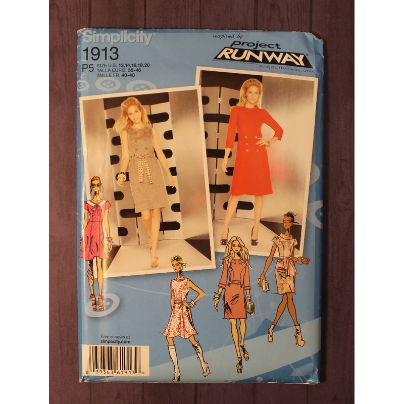 Simplicity 1913 Misses Dresses with Variations, Project Runway