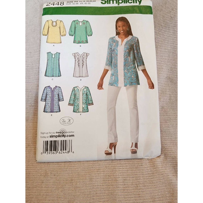 Simplicity 2448 - Misses Top, UC/FF, SZ 14-22