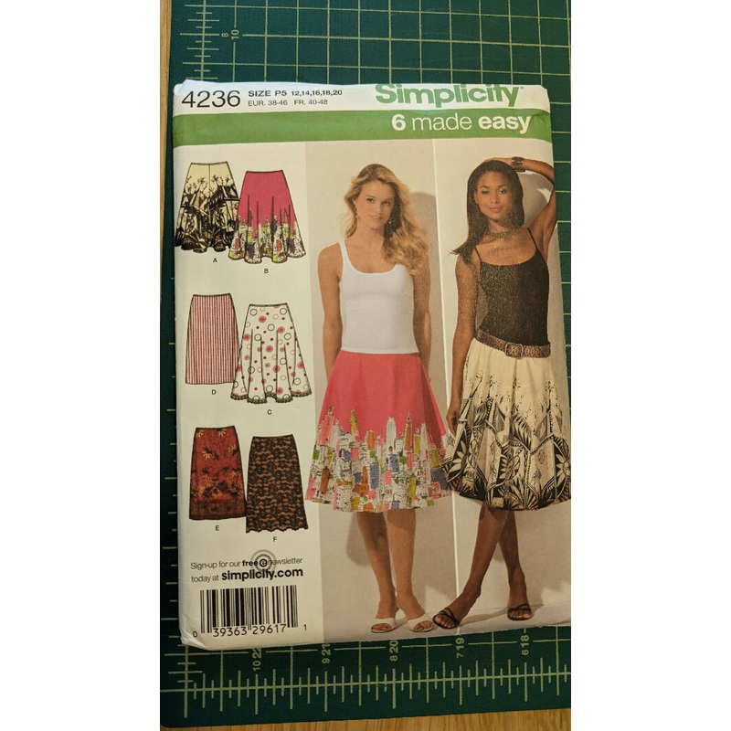 Simplicity 4236 6 Made Easy Slim, Full & Half Circle Skirts Sewing Pattern Sizes 12-20