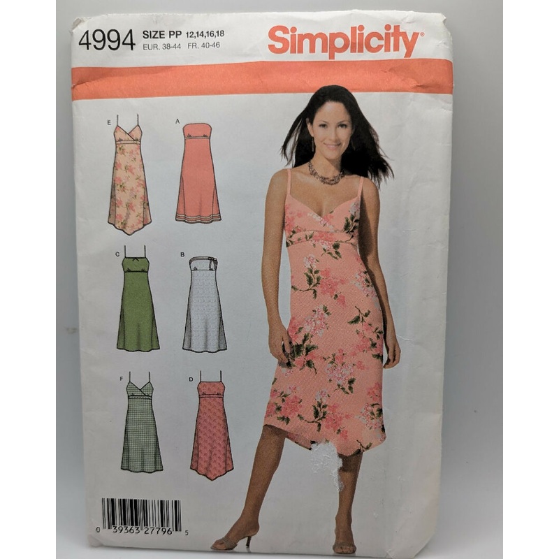 Simplicity 4994 Misses' Y2K Style Sundress Pattern Sizes 12-18