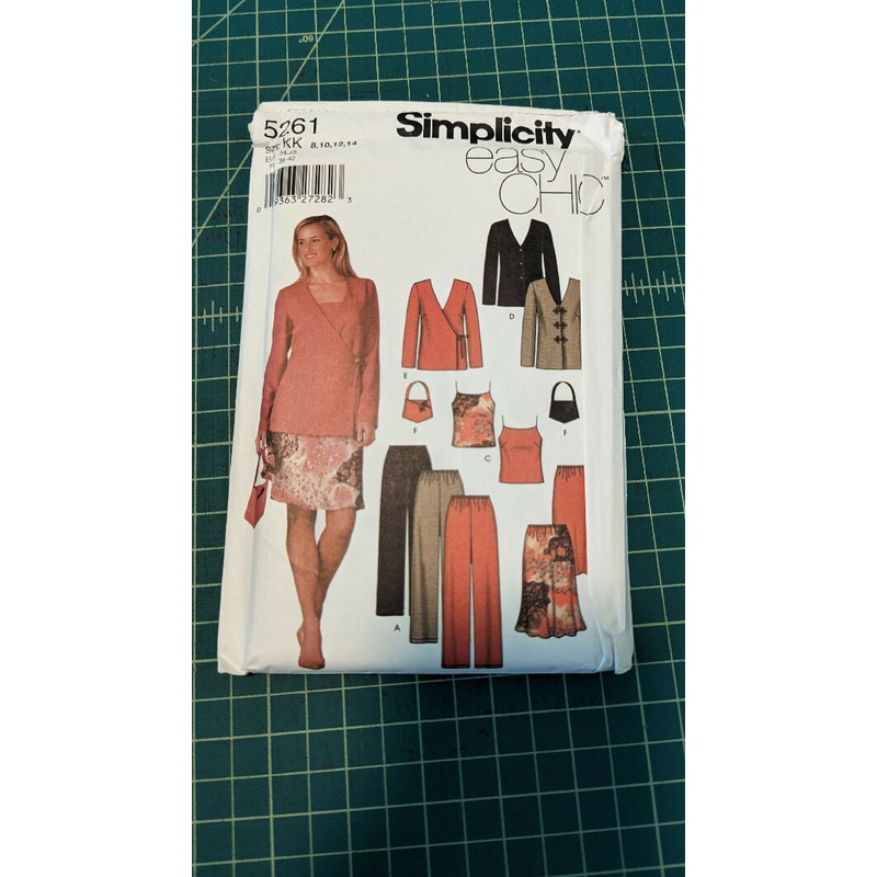 Simplicity 5261 Easy Chic Jacket, Pants, Skirt, Cami & Bag Sewing Pattern Sizes 8-14