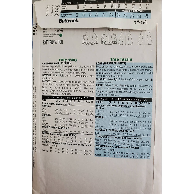 Uncut Butterick 5566
