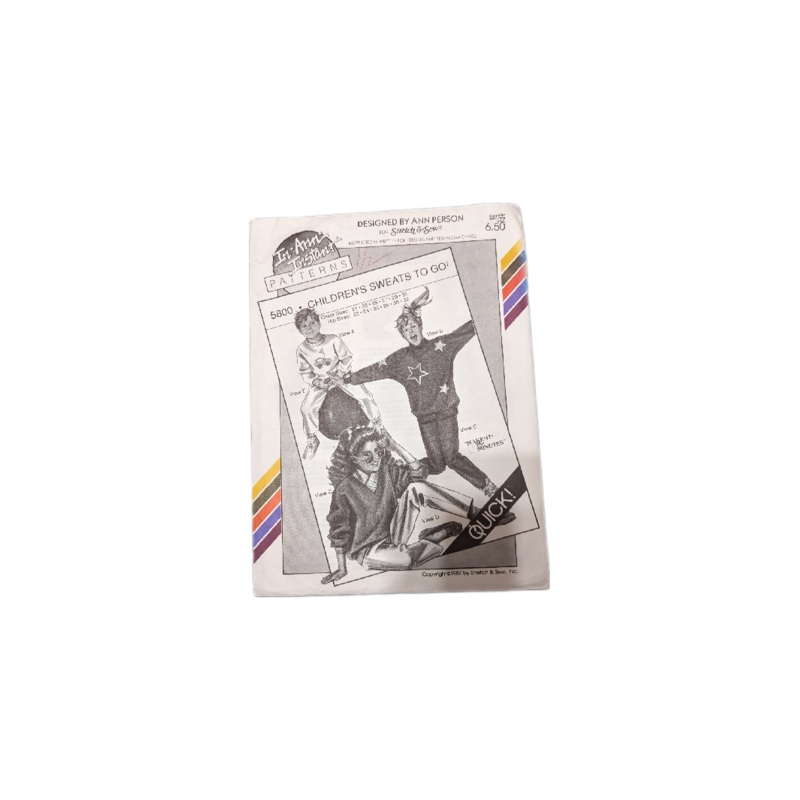 Vintage Stretch & Sew Children's Sweats to Go! Ann Person #5800 Apparel for Children