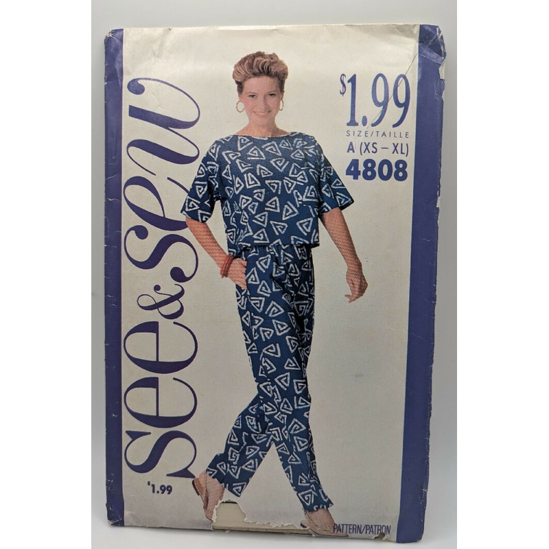 VTG See & Sew Misses' Top & Pants Pattern Size XS-XL