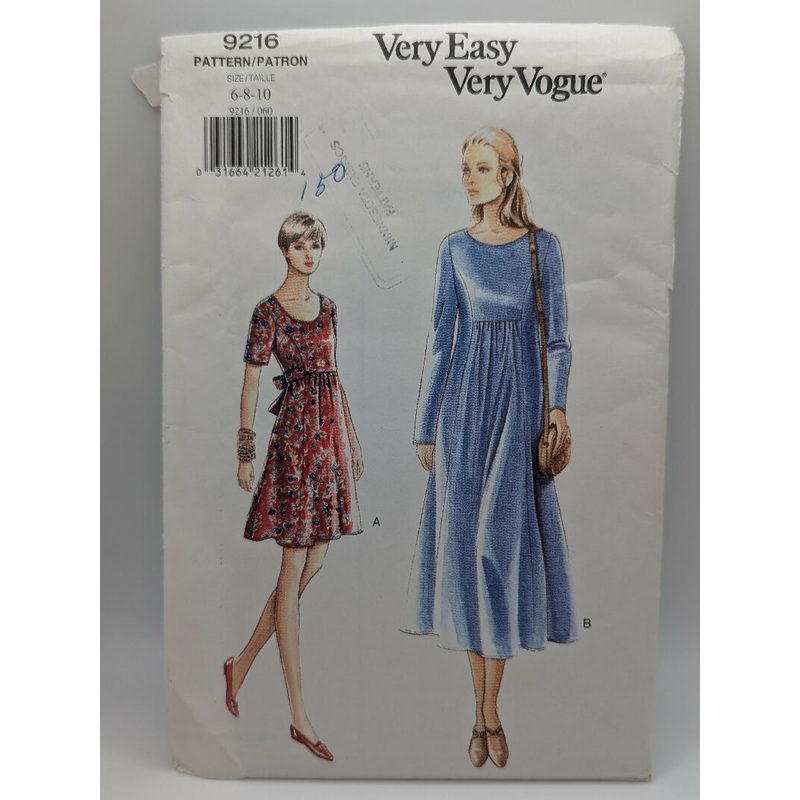 VTG Very Easy Very Vogue 9216 Misses' Dress Pattern Sizes 6-10