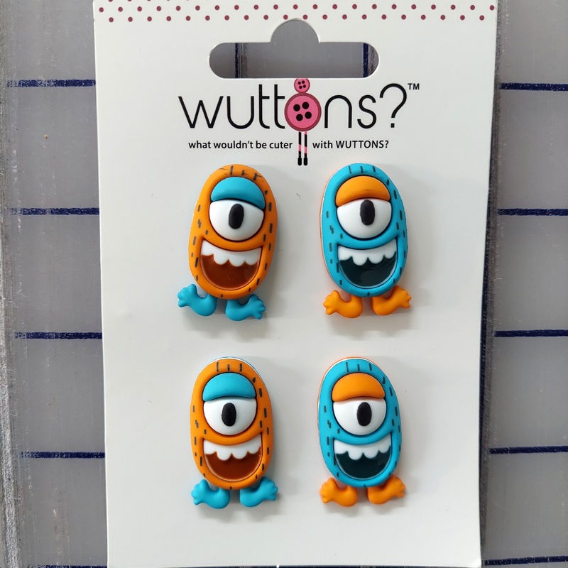 Wuttons Buttons Monsters 4 ct