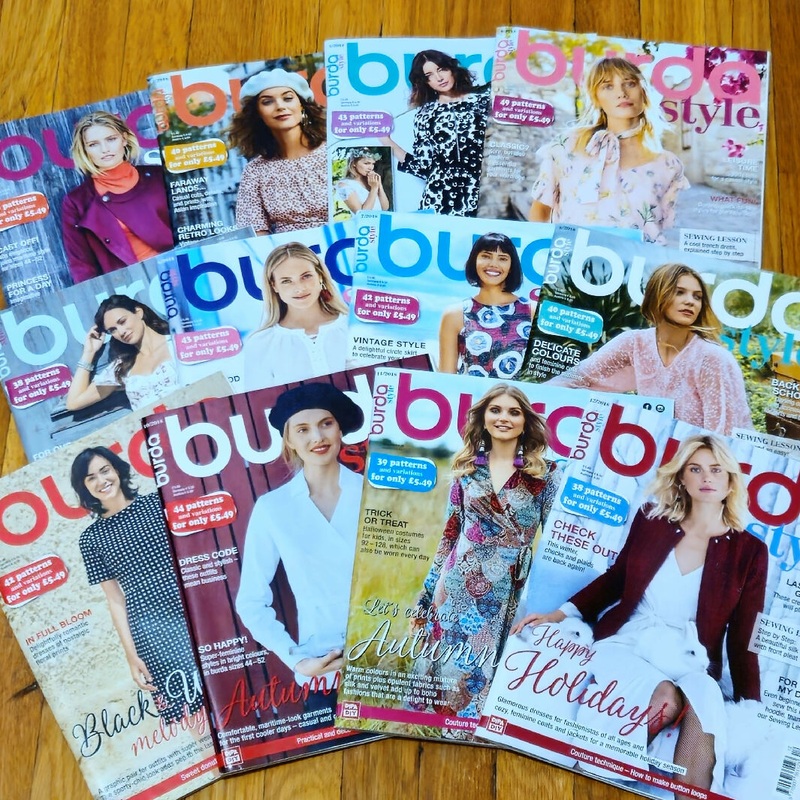 BurdaStyle 2018, English, 12 Magazines incl. Pattern Sheets