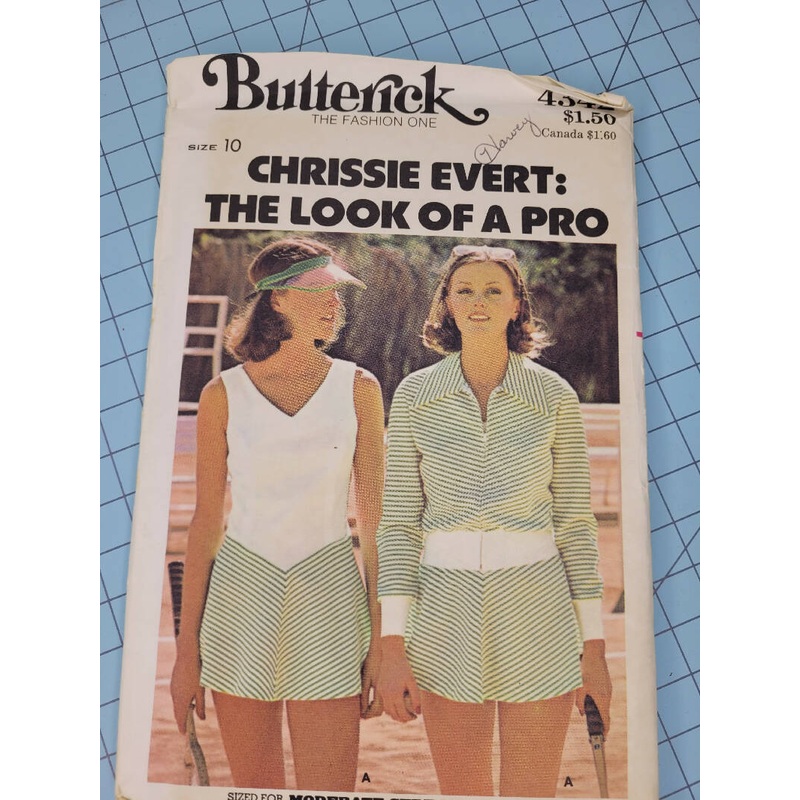 Butterick 4342 Chrissie Evert Tennis Outfit Pattern