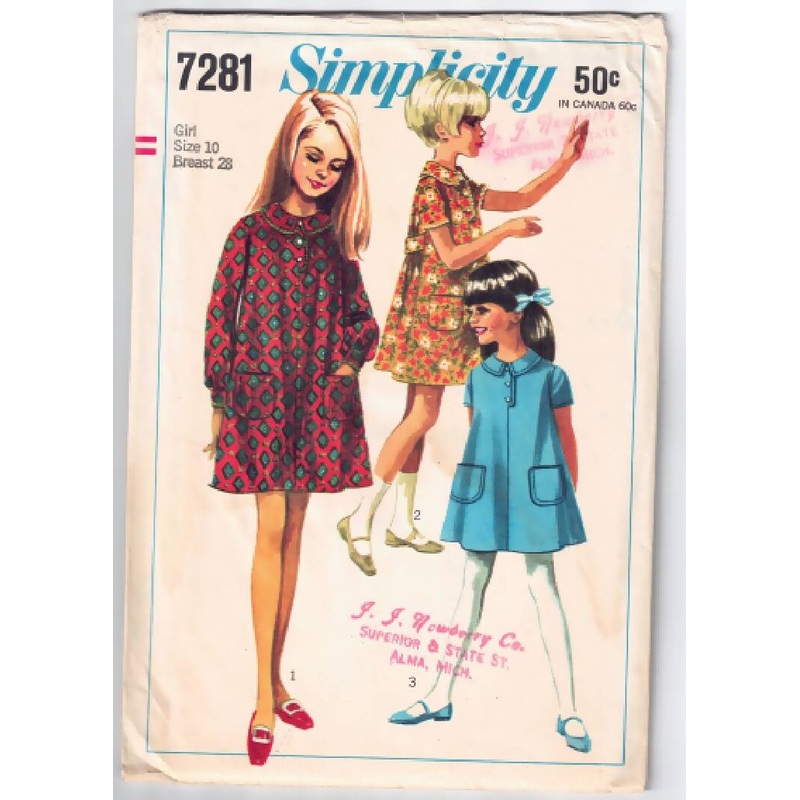 Cut Simplicity 7281 - Vintage Teen Sewing Pattern 1967