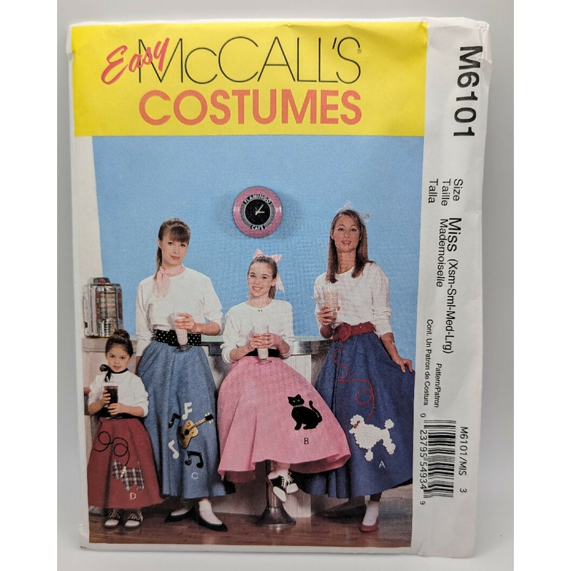 McCall's 6101 Easy Costumes Misses' Skirt & Petticoat Pattern Sizes XS-L