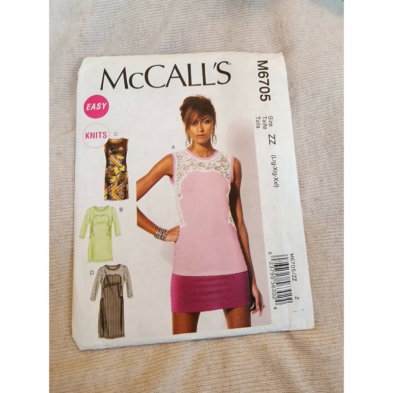 McCall's 6705 - Misses Dresses, UC/FF, SZ lrg-xxl