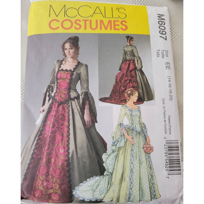 McCall's Costume Pattern # M6097 Misses' Victorian Size EE (14-16-18-20)