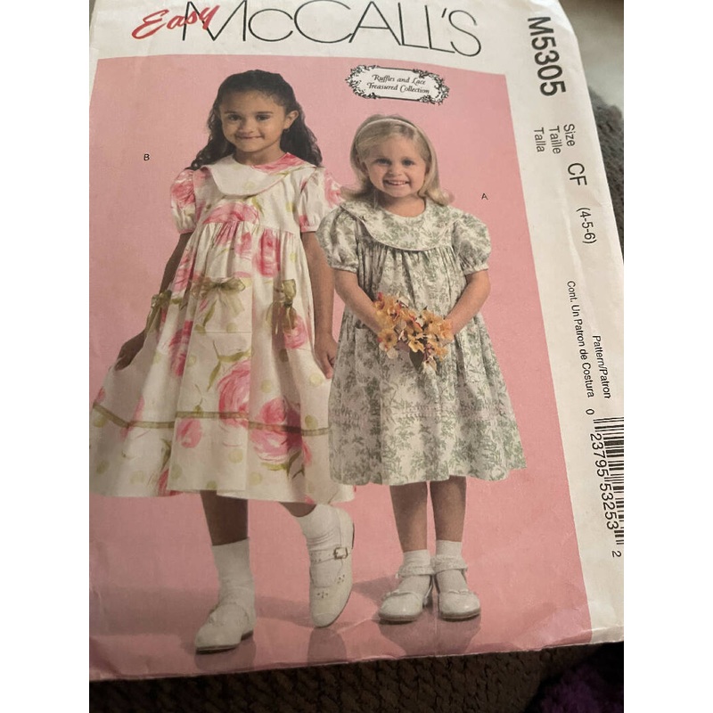 McCalls Girls sewing Pattern sizes 4-6