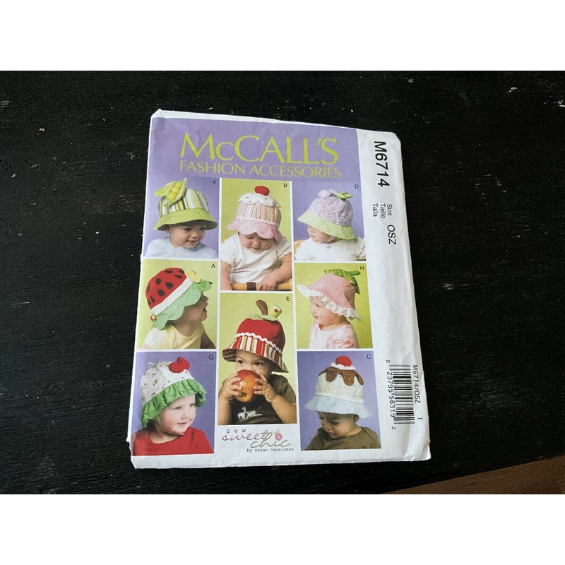 McCalls M6714 - Baby/Toddler Hat Pattern, Unopened, US Sizes S-XL