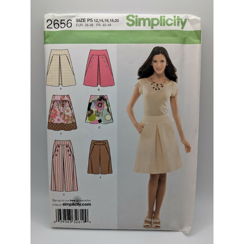Simplicity 2657 Misses' Cropped Pants, Shorts & Skirt Pattern Sizes 12-20