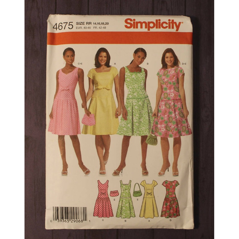 Simplicity 4675 Misses Dresses with Purse