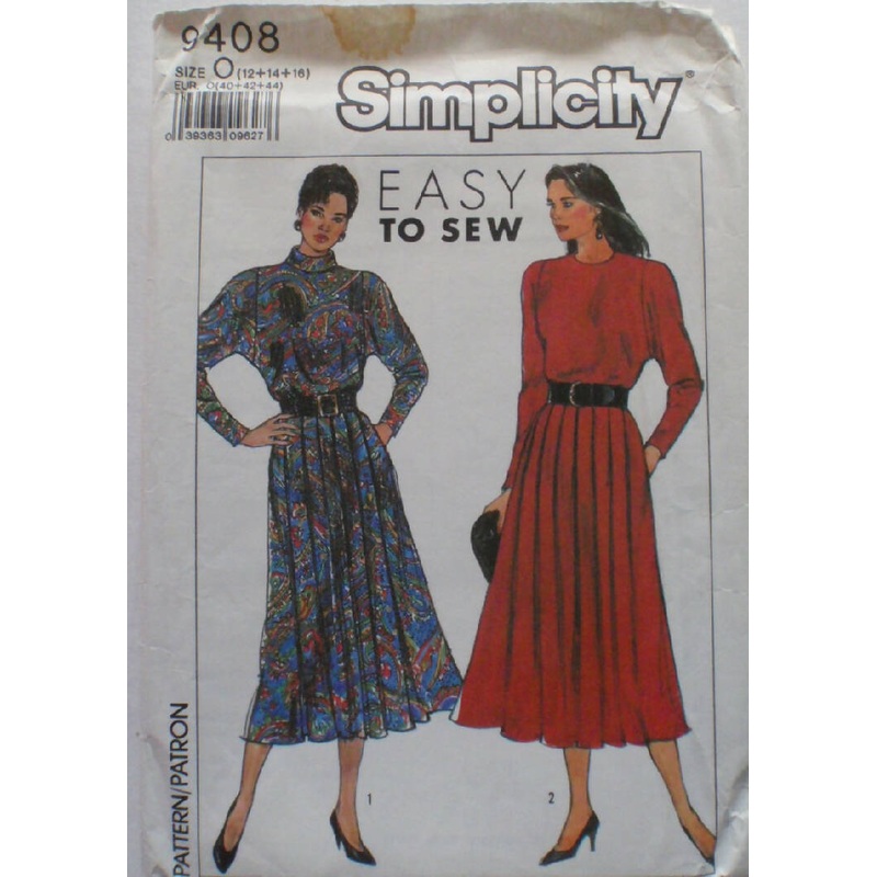 Simplicity 9408 Easy To Sew Dress Pattern - Size 12-14-16, Bust 34-38