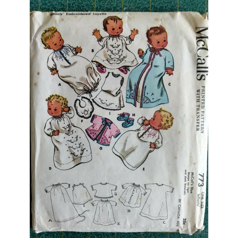 Vintage McCalls 773 Infant Layette from 1940