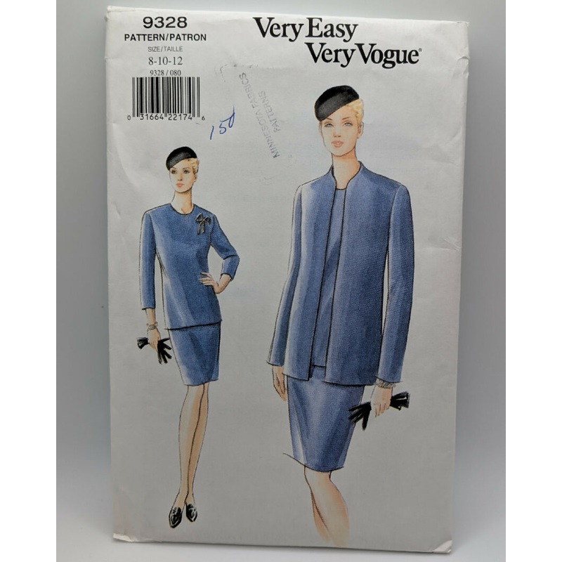 VTG Very Easy Very Vogue 9328 Jacket, Top & Skirt Pattern Sizes 8-12