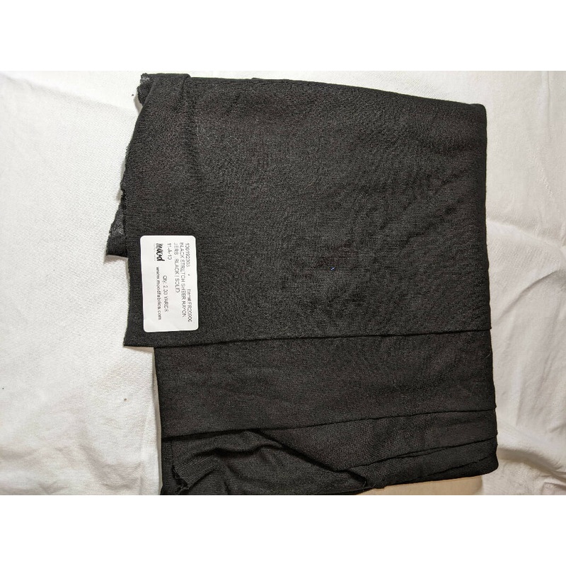 Black Stretch Sheer Rayon Jersey - 2 yards