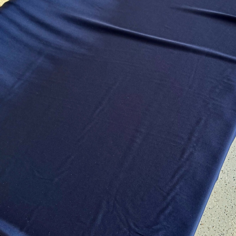 Dark Navy Polyester Charmeuse Woven - Yardage