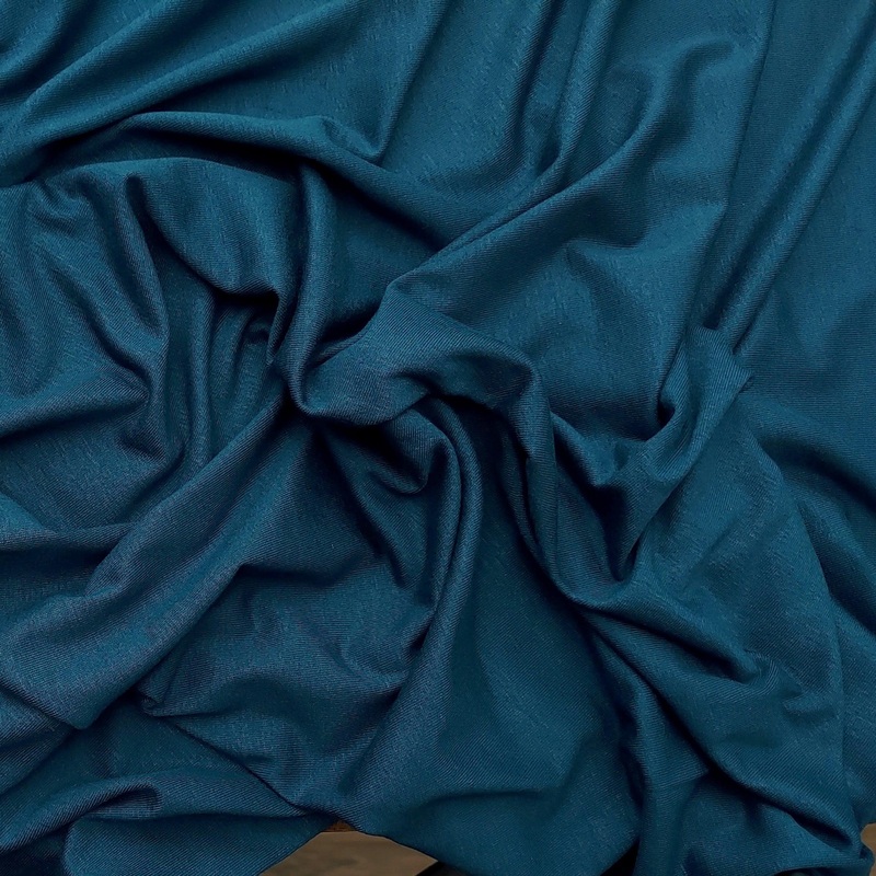Deep Teal Rayon JERSEY KNIT Fabric