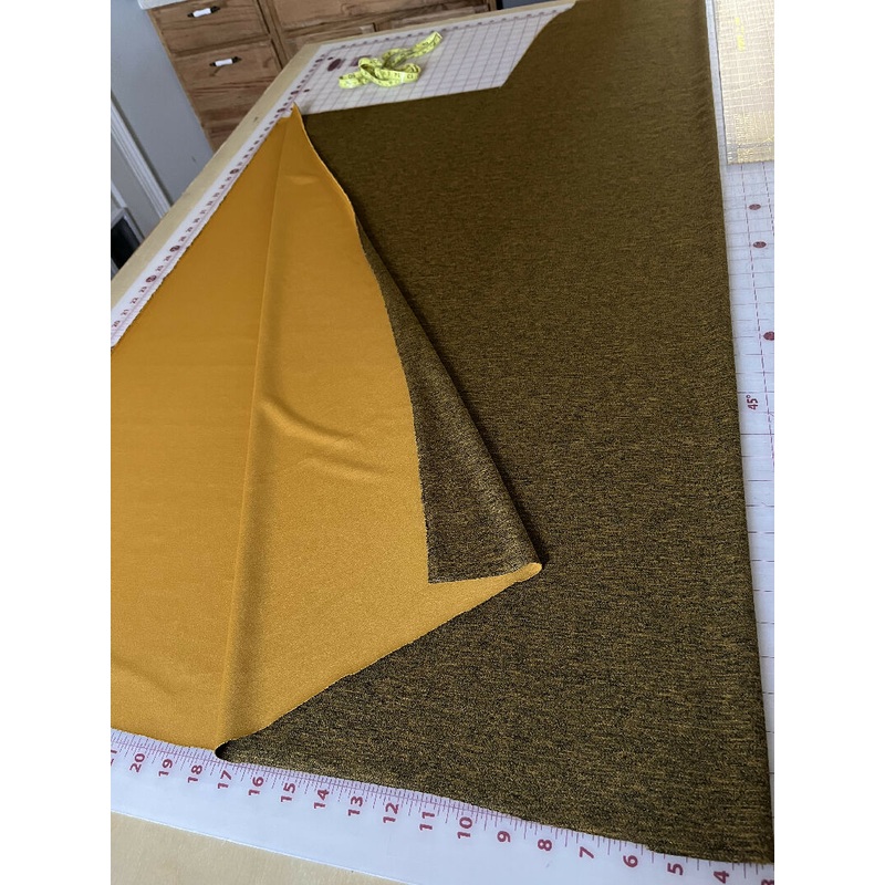 Goldenrod/Black Polyester/Lycra Double Faced Double Knit 58W