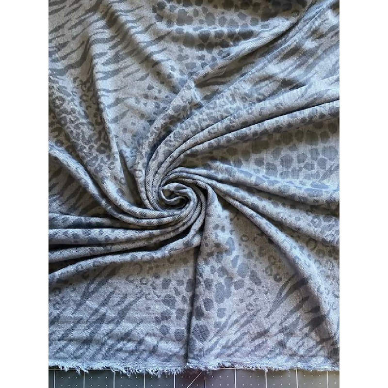 grey on grey animal knit - 3+ yds