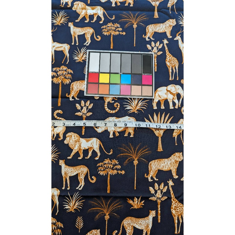 Mood Fabrics In the Wild Midnight Blue Digital Print Stretch Cotton Sateen Woven 58"W - 4 yds