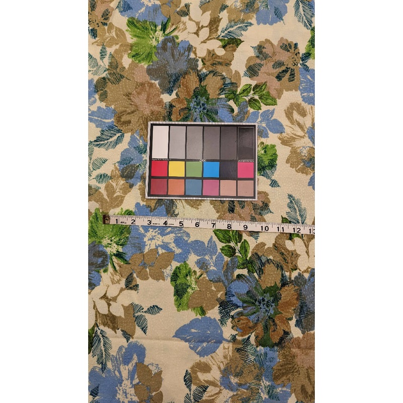 Multicolor Tropical Floral Print Seersucker Stretch Woven Fabric - 2 Pieces