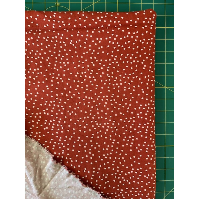 Rayon Linen Woven - Scattered Dots on Orange 3 - 2y 32"